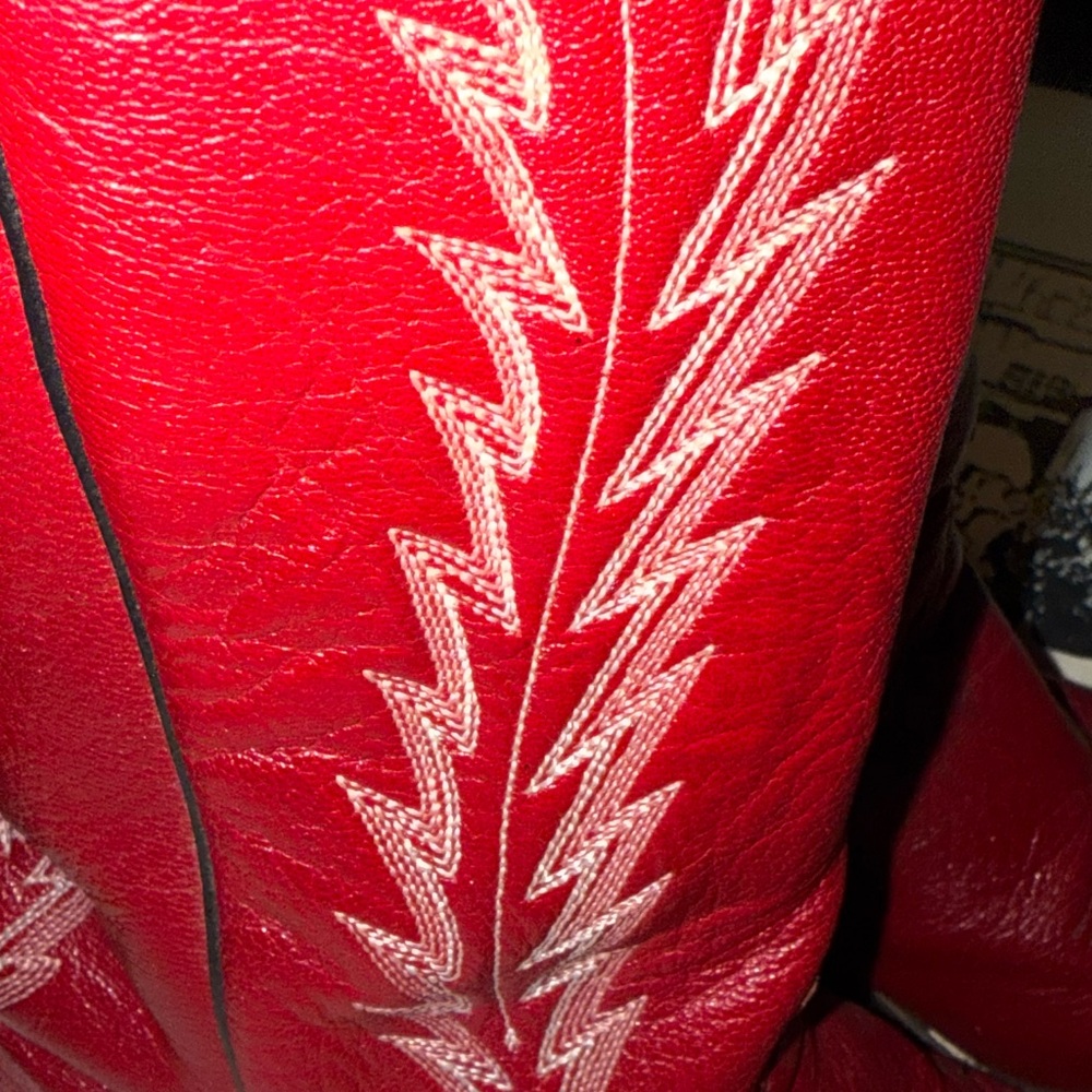 Vintage ladies’ red cowboy boots size 7.5 - Picture 2 of 6